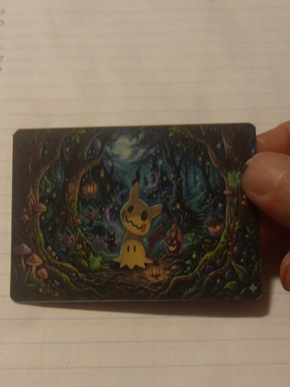 Yellow Mimikyu Forest Art Print - Home Wall Decor